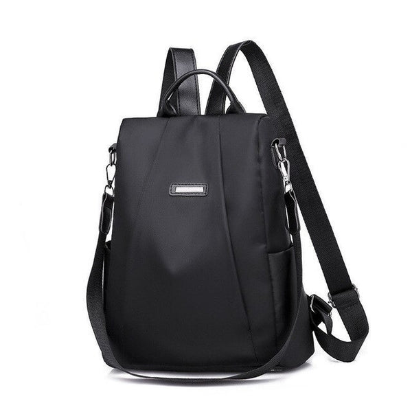Fashion Preppy Style Soft School Backpack For Teenage Girls Women Black Waterproof Oxford Backpack