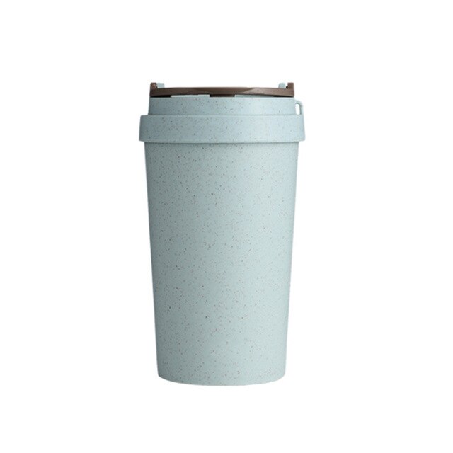 400ML Hot Beverage Heat Preservation With Lid Leak Proof Fashion Coffee Mug Wheat Straw Thermal Insulated Double Wall Bar