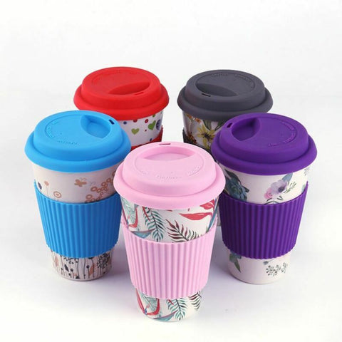 400ml Reusable Bamboo Fiber Coffee Cup Mugs Coffe Travel Mug Drink Water Mug Healthy