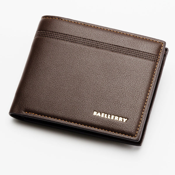 Men Leather Wallets Brand Luxury Short Slim Vintage Male Purses Money Clip Business Credit Card Dollars Portomonee Carteria