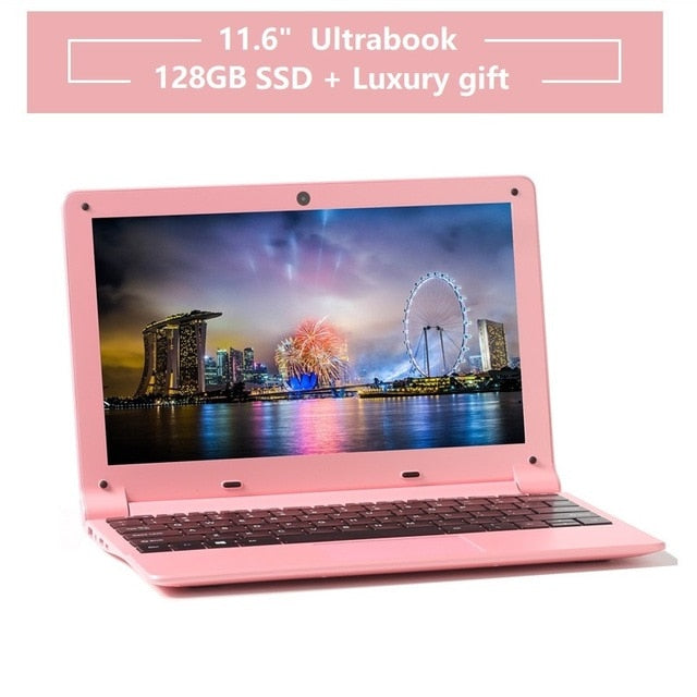 12" windows 10 laptop Fast 128GB SSD 4GB RAM intel Quad Core Business School Computer Pink Black AZERTY Spanish Russian Keyboard