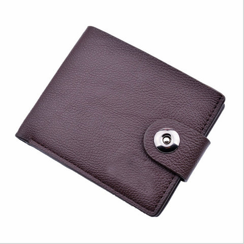 Billetera Hombre Wallet Men Luxury Man Magnetic Buckle Leather Material Polyester Wallets Purse Clutch Short Type Casual